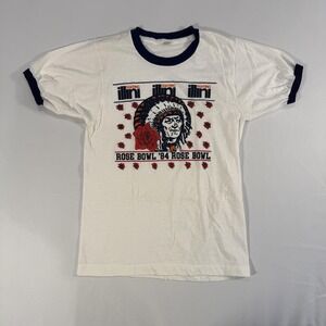 Vintage Rose Bowl 84 Illinois Shirt Mens M White‎ Illini Tee Screen Stars